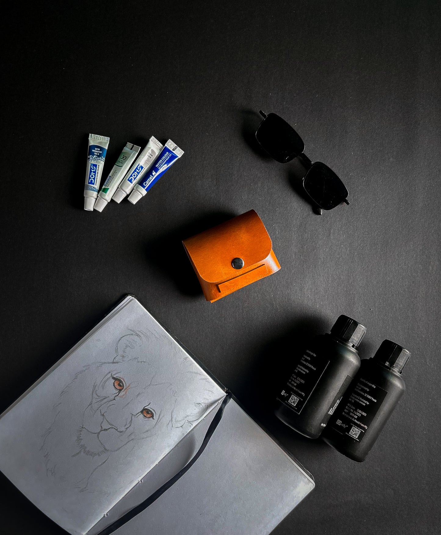 "Anvaya Dual Utility Leather Mini Case – Earphone & Card Holder | Compact Travel Wallet"