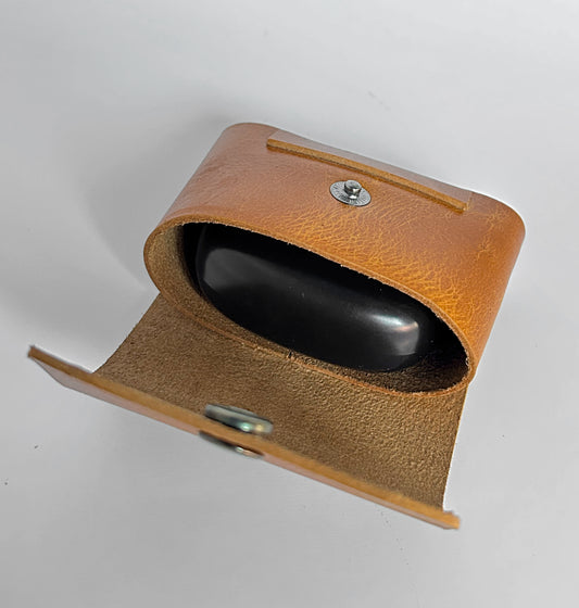 "Anvaya Dual Utility Leather Mini Case – Earphone & Card Holder | Compact Travel Wallet"