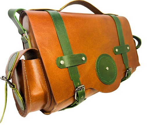 ForestCraft Vintage Leather Duffle Bag – Pure Handmade Leather | 750g | 44cm – Travel & Office Friendly