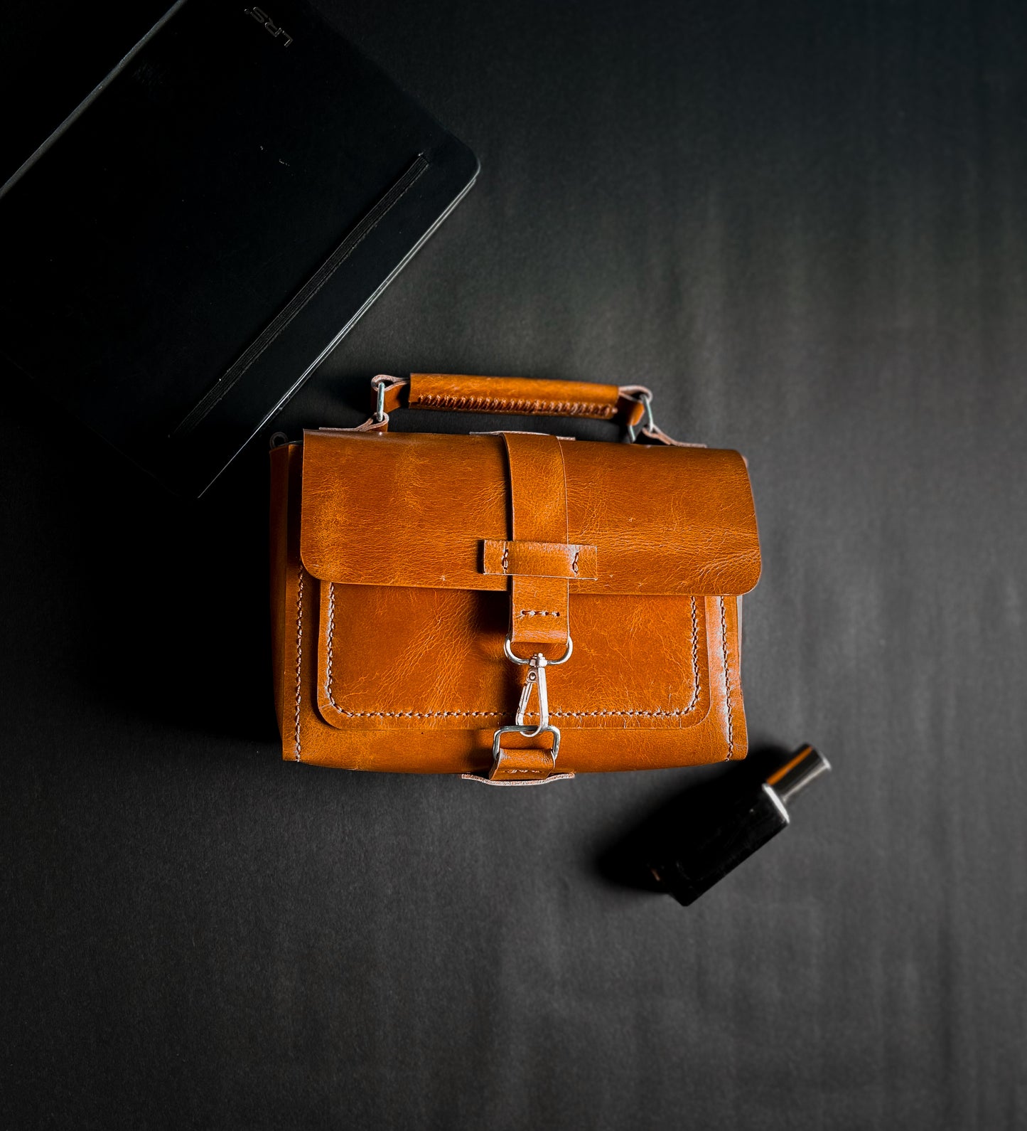 Anvaya Urban Tan Leather Sling Bag – Handmade Crossbody Bag with Removable Strap & Snap Hook Closure