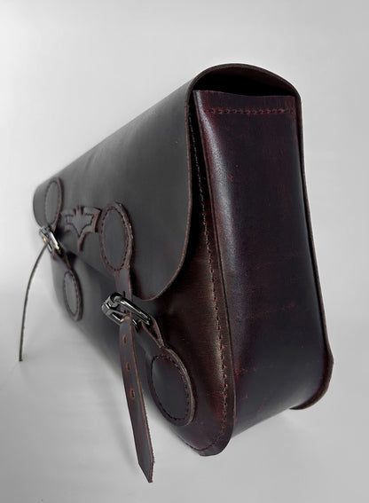 "Rider Bat Leather Saddle Bag – Handcrafted Bike Side Bag for Classic & Cruiser Motorcycles"